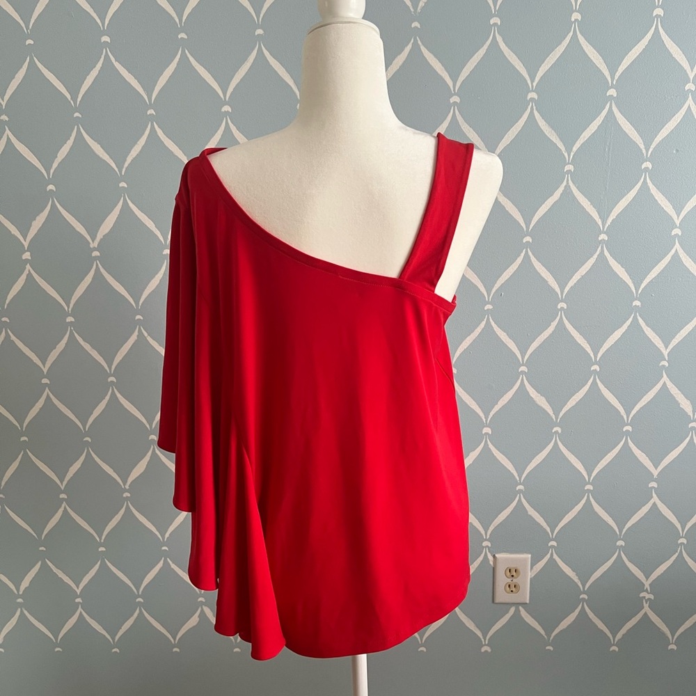 Red One-Shoulder Top - Picture 2 of 2